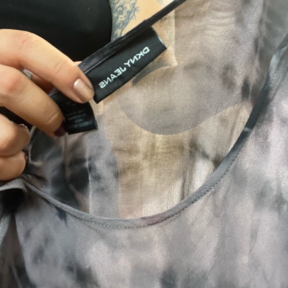 BEAUTIFUL dark y2k eta muted purple tiedye dress DKNY - Picture 2 of 2